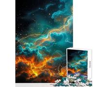 1000 Piece Jigsaw Puzzles for Teenagers Jigsaw Cosmic Stardust And Thunderclouds With Golden Lightning Brain Teaser Game for The Whole Family Toy Wall Decor Parent-child Interaction P