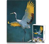 1000 Piece Jigsaw Puzzles for Teenagers Jigsaw Crane in Flight Painting Beautiful Design Game Difficult Hard Art Work Gift Size 38x26cm