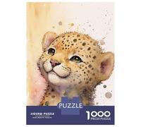 1000 Piece Jigsaw Puzzles for Teenagers Jigsaw Cute Baby Leopard Painting Puzzles for Adults Toy Wall Decor Stress Reliever Unique Birthday And Gifts 70x50cm/1000pcs