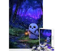 1000 Piece Jigsaw Puzzles for Teenagers Jigsaw Cute Ghost with Lantern in Forest Educational Toy Birthday Gifts Fun Games Artists Collection, Fine Art Size 50x75cm