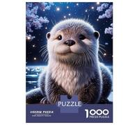 1000 Piece Jigsaw Puzzles for Teenagers Jigsaw Cute Otter in Moonlight Jigsaw for Adults Hands-on Game But Fun And Humorous Help The Brain Exercise 52x38cm/1000pcs