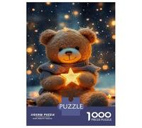 1000 Piece Jigsaw Puzzles for Teenagers Jigsaw Cute Teddy Bear with Star Light-1 Adult Jigsaw Hands-on Game Enhance Memory Stress Reduction Gifts 52x38cm/1000pcs
