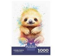 1000 Piece Jigsaw Puzzles for Teenagers Jigsaw Cute Watercolor Baby Sloth Jigsaw Puzzle Anti-Stress Toys Wall Decoration for Birthday, Chrismas 52x38cm/1000pcs