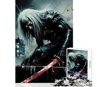 1000 Piece Jigsaw Puzzles for Teenagers Jigsaw Dark Warrior with Bloody Sword Toy Wall Decor Birthday Gift Hands-on Game Artists Collection, Fine Art Size 38x26cm