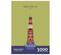 1000 Piece Jigsaw Puzzles for Teenagers Jigsaw Delhi Qutb Minar Snippet Adult Puzzles Relax Games Presents for Women Help The Brain Exercise 38x26cm/1000pcs