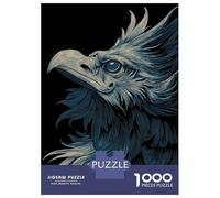 1000 Piece Jigsaw Puzzles for Teenagers Jigsaw Detailed Eagle Illustration on Black Background Jigsaw Family Game Hand Speed Race Unique Birthday And Gifts 52x38cm/1000pcs
