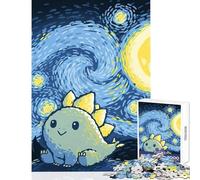 1000 Piece Jigsaw Puzzles for Teenagers Jigsaw Dinosaur Starry Night Style Educational Toy Birthday Gift Brain Teaser Game Help The Brain Exercise size 50x75cm