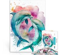 1000 Piece Jigsaw Puzzles for teenagers Jigsaw Dolphin Couple Love Story Familienspaß Wichtelgeschenke52x38cm