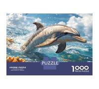 1000 Piece Jigsaw Puzzles for Teenagers Jigsaw Dolphin Leaping from Water Adult Jigsaw Puzzle Relax Games Wall Art Unique Birthday And Gifts 52x38cm/1000pcs