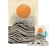 1000 Piece Jigsaw Puzzles for Teenagers Jigsaw Dot Sun Waves Puzzles for Adults Family Game Difficult Challenge Stress Reduction Gifts (Size 38x52cm)