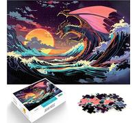 1000 Piece Jigsaw Puzzles for teenagers Jigsaw Dragon Wave Off Kanagawa DIY-Spielzeug Eltern-Kind-Interaktion52x38cm