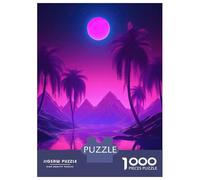 1000 Piece Jigsaw Puzzles for Teenagers Jigsaw Dreamy Synthwave Horizons Jigsaw Puzzle Fun Games Difficult Challenge Help The Brain Exercise 38x26cm/1000pcs