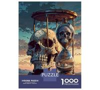 1000 Piece Jigsaw Puzzles for Teenagers Jigsaw Dual Skulls Sand Timer Puzzles for Adults Toy Wall Decor Stress Reliever Unique Birthday And Gifts 70x50cm/1000pcs
