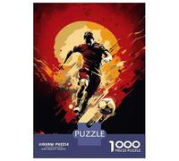 1000 Piece Jigsaw Puzzles for Teenagers Jigsaw Dynamic Soccer Player Illustration Adult Puzzles Relax Games Presents for Women Help The Brain Exercise 52x38cm/1000pcs