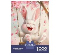 1000 Piece Jigsaw Puzzles for Teenagers Jigsaw Easter Bunny On A Swing Puzzle for Adults DIY Toys But Fun And Humorous for Birthday, Chrismas 52x38cm/1000pcs