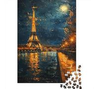 1000 Piece Jigsaw Puzzles for Teenagers Jigsaw Eiffel Tower Night Scene Puzzle for Adults Relax Games Home Decoration Stress Reduction Gifts 52x38cm/1000pcs