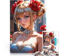 1000 Piece Jigsaw Puzzles for teenagers Jigsaw Elegant Fantasy Portrait of a Woman with Roses DIY-Spielzeug Heimdekoration75x50cm