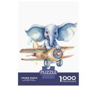 1000 Piece Jigsaw Puzzles for Teenagers Jigsaw Elephant in Plane Jigsaw for Adults Hands-on Game But Fun And Humorous Help The Brain Exercise 70x50cm/1000pcs