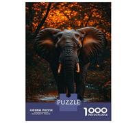 1000 Piece Jigsaw Puzzles for Teenagers Jigsaw Elephant Wading through Water, Forest Background Jigsaw for Adults Hands-on Game But Fun And Humorous Help The Brain Exercise 52x38cm/1000pcs