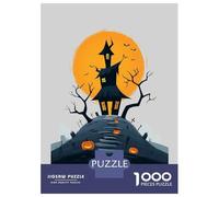 1000 Piece Jigsaw Puzzles for Teenagers Jigsaw Enter If You Dare - Haunted House Halloween Art Jigsaw Hands-on Game Hand Speed Race Deal As Gifts for The Whole Family 52x38cm/1000pcs