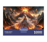 1000 Piece Jigsaw Puzzles for Teenagers Jigsaw Fantasy Artwork Dragon And Fire Dress Jigsaw Puzzle DIY Toys For Family Fun for Birthday, Chrismas 52x38cm/1000pcs