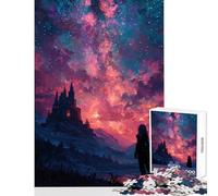 1000 Piece Jigsaw Puzzles for Teenagers Jigsaw Fantasy Castle Under Starry Sky Educational Toy Birthday Gift Brain Teaser Game Help The Brain Exercise size 50x75cm