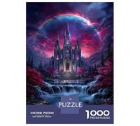 1000 Piece Jigsaw Puzzles for Teenagers Jigsaw Fantasy Castle with Waterfall And Rainbow Puzzle for Adults DIY Toys But Fun And Humorous for Birthday, Chrismas 52x38cm/1000pcs