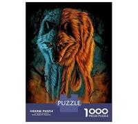 1000 Piece Jigsaw Puzzles for Teenagers Jigsaw Fire And Ice Wolf Teenager Puzzles Hands-on Game Wall Decoration Unique Birthday And Gifts 70x50cm/1000pcs