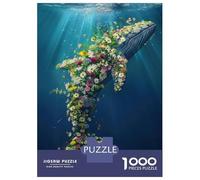 1000 Piece Jigsaw Puzzles for Teenagers Jigsaw Floral Whale Deep Ocean Jigsaw Hands-on Game Hand Speed Race Deal As Gifts for The Whole Family 52x38cm/1000pcs