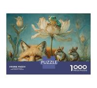1000 Piece Jigsaw Puzzles for Teenagers Jigsaw Fox And Chipmunks with Flower Jigsaw Hands-on Game Hand Speed Race Deal As Gifts for The Whole Family 70x50cm/1000pcs