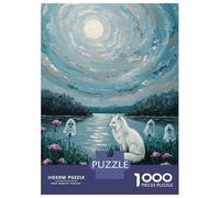 1000 Piece Jigsaw Puzzles for Teenagers Jigsaw Fox, Ghosts, And Moonlit Landscape Painting Jigsaw Hands-on Game Hand Speed Race Deal As Gifts for The Whole Family 70x50cm/1000pcs