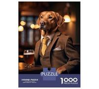1000 Piece Jigsaw Puzzles for Teenagers Jigsaw Fox Red Labrador at Pub Jigsaw Puzzle Family Games Home Decoration Unique Birthday And Gifts 70x50cm/1000pcs