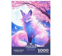 1000 Piece Jigsaw Puzzles for Teenagers Jigsaw Fox Under Cherry Blossom Tree Jigsaw Puzzle Anti-Stress Toys Wall Decoration for Birthday, Chrismas 70x50cm/1000pcs