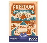 1000 Piece Jigsaw Puzzles for Teenagers Jigsaw Freedom on Four Wheels Route 66 Teenager Puzzles Fun Games A Work of Art for Birthday, Chrismas 52x38cm/1000pcs