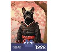 1000 Piece Jigsaw Puzzles for Teenagers Jigsaw French Bulldog The Samurai Jigsaw for Adults Hands-on Game But Fun And Humorous Help The Brain Exercise 38x26cm/1000pcs