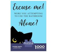 1000 Piece Jigsaw Puzzles for Teenagers Jigsaw Funny Black Cat Bathroom Jigsaw Relaxing Games A Work of Art Unique Birthday And Gifts 70x50cm/1000pcs