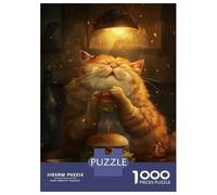 1000 Piece Jigsaw Puzzles for Teenagers Jigsaw Funny Cat Hamburger Jigsaw Relaxing Games A Work of Art Unique Birthday And Gifts 38x26cm/1000pcs