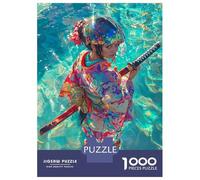1000 Piece Jigsaw Puzzles for Teenagers Jigsaw Geisha Warrior in Water Jigsaw for Adults Hands-on Game But Fun And Humorous Help The Brain Exercise 38x26cm/1000pcs