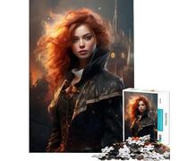 1000 Piece Jigsaw Puzzles for Teenagers Jigsaw Ginger Redhead Steampunk Challenging Game Toys Fun Games A Work of Art Gifts Ideas (Size 50x75cm)