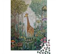 1000 Piece Jigsaw Puzzles for Teenagers Jigsaw Giraffe in Enchanted Forest Jigsaw Hands-on Game Hand Speed Race Deal As Gifts for The Whole Family 38x26cm/1000pcs