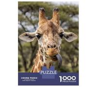 1000 Piece Jigsaw Puzzles for Teenagers Jigsaw Giraffe Sticking Out Its Tongue Jigsaw for Adults Hands-on Game But Fun And Humorous Help The Brain Exercise 70x50cm/1000pcs