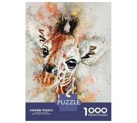 1000 Piece Jigsaw Puzzles for Teenagers Jigsaw Giraffe Watercolor Jigsaw Relaxing Games A Work of Art Unique Birthday And Gifts 38x26cm/1000pcs