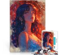 1000 Piece Jigsaw Puzzles for teenagers Jigsaw Glittering Night Muse in Vibrant Hues Quizspiel Geschenk zum Geburtstag52x38cm