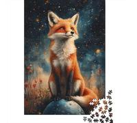 1000 Piece Jigsaw Puzzles for Teenagers Jigsaw Glowing Fox Art Print Jigsaw Relaxing Games A Work of Art Unique Birthday And Gifts 38x26cm/1000pcs