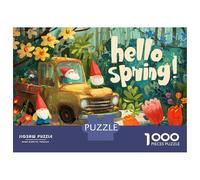 1000 Piece Jigsaw Puzzles for Teenagers Jigsaw Gnome Garden Spring Decorations Jigsaw Hands-on Game Hand Speed Race Deal As Gifts for The Whole Family 70x50cm/1000pcs