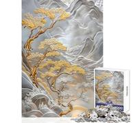 1000 Piece Jigsaw Puzzles for Teenagers Jigsaw Golden Bonsai Tree Brain Teaser Game for The Whole Family Toy Wall Decor Parent-child Interaction (38x52cm)