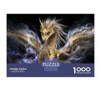 1000 Piece Jigsaw Puzzles for Teenagers Jigsaw Golden Dragon Fantasy Artwork Jigsaw Hands-on Game Hand Speed Race Deal As Gifts for The Whole Family 38x26cm/1000pcs