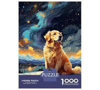 1000 Piece Jigsaw Puzzles for Teenagers Jigsaw Golden Retriever Night Sky Jigsaw for Adults Hands-on Game But Fun And Humorous Help The Brain Exercise 70x50cm/1000pcs
