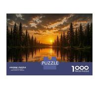 1000 Piece Jigsaw Puzzles for Teenagers Jigsaw Golden Sunset Over Forest Lake Jigsaw DIY Toys Home Decoration Unique Birthday And Gifts 70x50cm/1000pcs