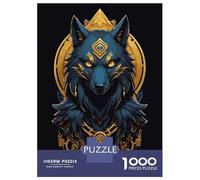 1000 Piece Jigsaw Puzzles for Teenagers Jigsaw Golden Wolf Abstract Art Jigsaw for Adults Hands-on Game But Fun And Humorous Help The Brain Exercise 38x26cm/1000pcs